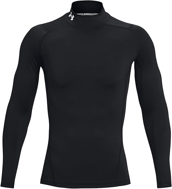 Under Armour maglia manica lunga lupetto compressione allenamento corsa uomo men nero