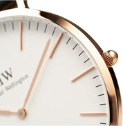 Daniel Wellington orologio 36mm inox 316L rose gold mawes marrone pelle DW00100035