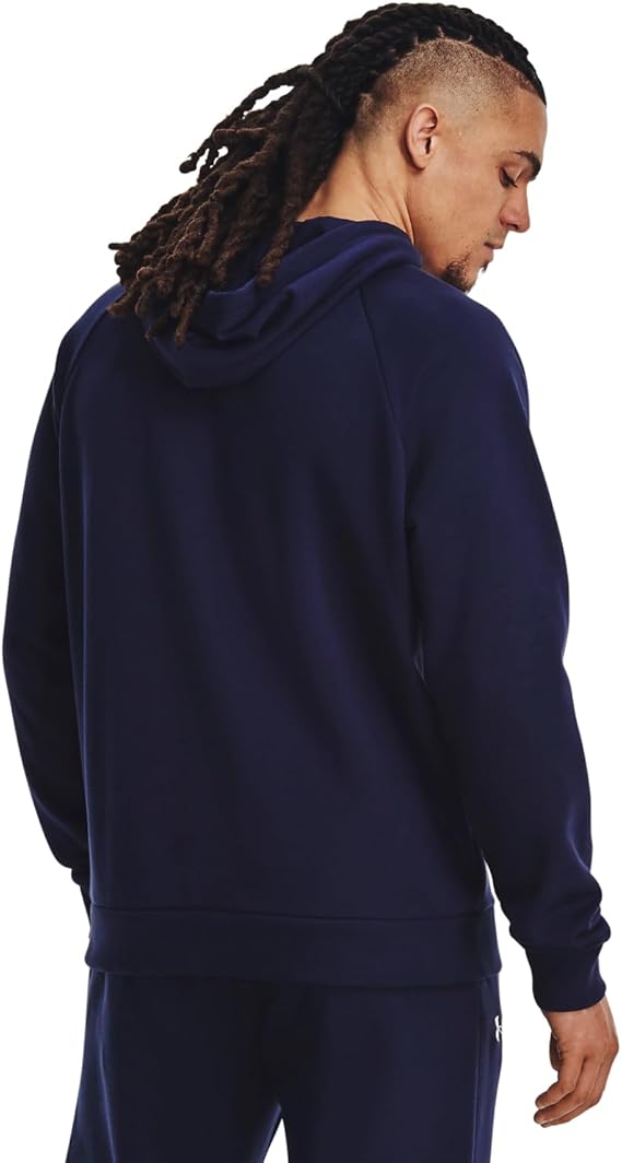 Under Armour felpa con cappuccio UA Rival Fleece Logo da uomo pile misto cotone blu