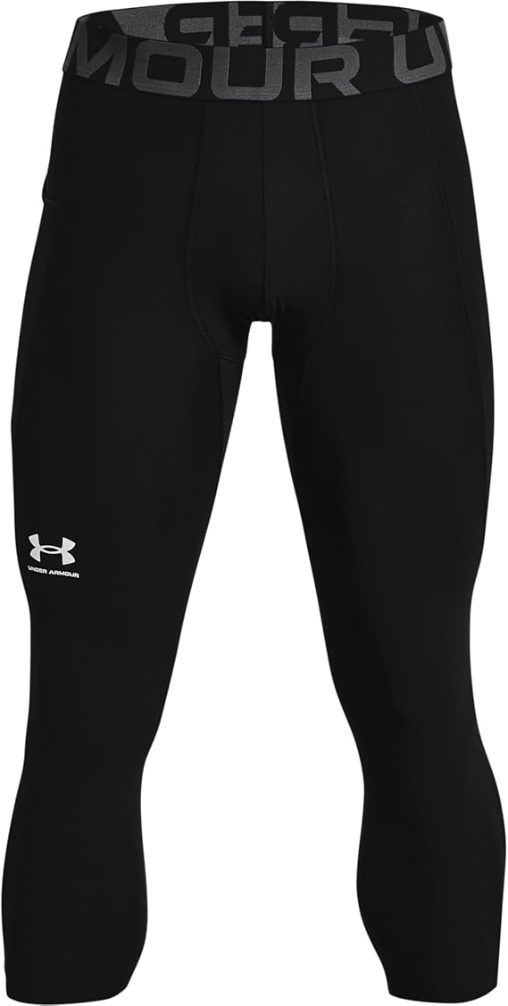 Under Armour leggins compressione pantaloni allenamento corsa uomo men 3/4 palestra nero