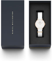 Daniel Wellington orologio petite 28mm 316L cinturino dover bianco