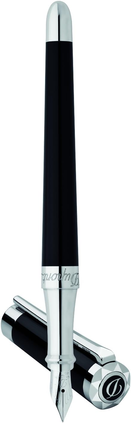 S.t.dupont penna stilografica liberte fountain pen cromo nero 460674