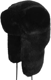 Kangol Cappello Trapper in Finta Pelliccia Sintetica Nero Unisex