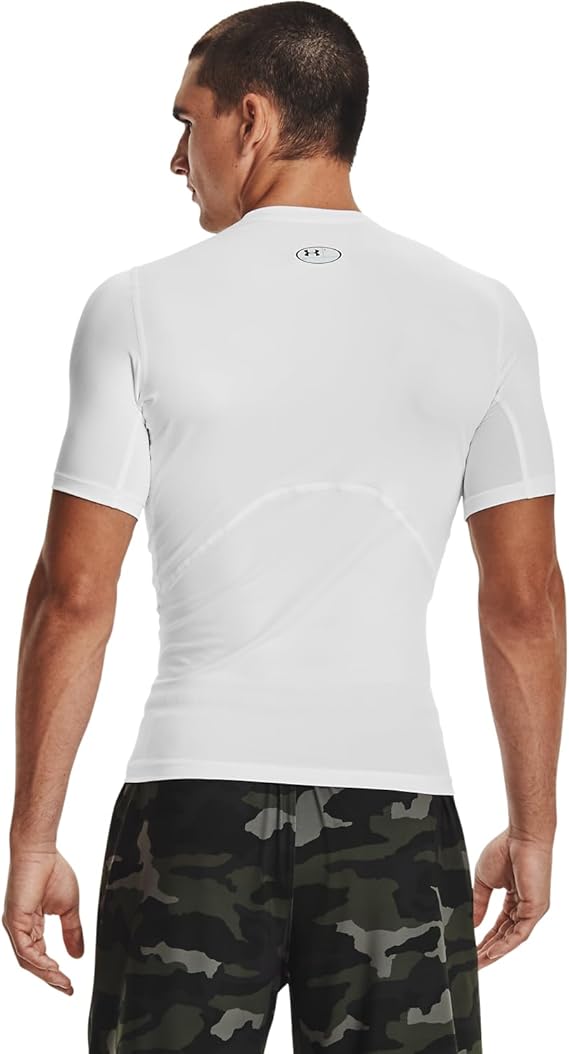 Under Armour HEATGEAR maglia t-shirt compressione allenamento corsa uomo men bianco