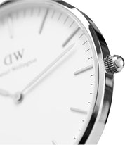 Daniel Wellington orologio 36mm inox 316L sheffield nero cromo bianco pelle DW00100053
