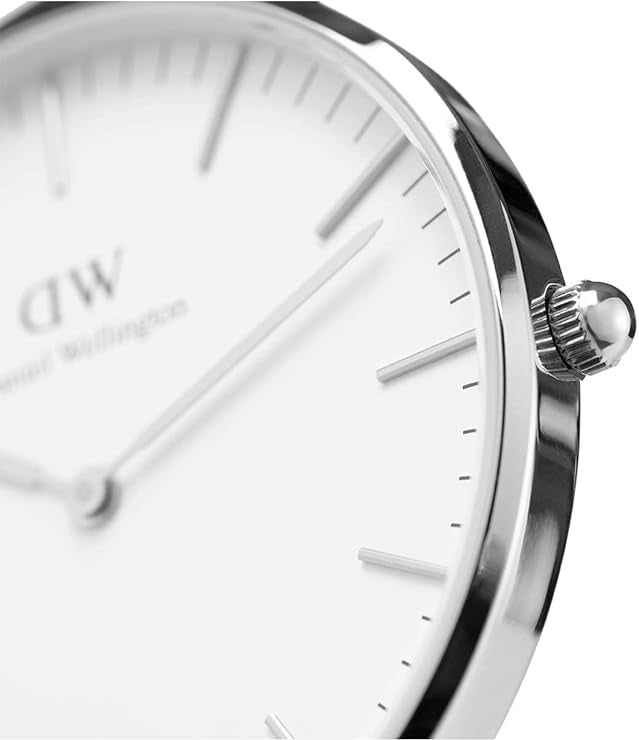 Daniel Wellington orologio 36mm inox 316L sheffield nero cromo bianco pelle DW00100053