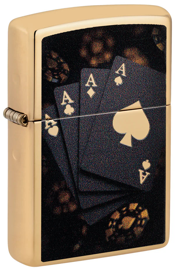 Zippo accendino ricaricabile antivento Made in USA Poker di Assi 47141