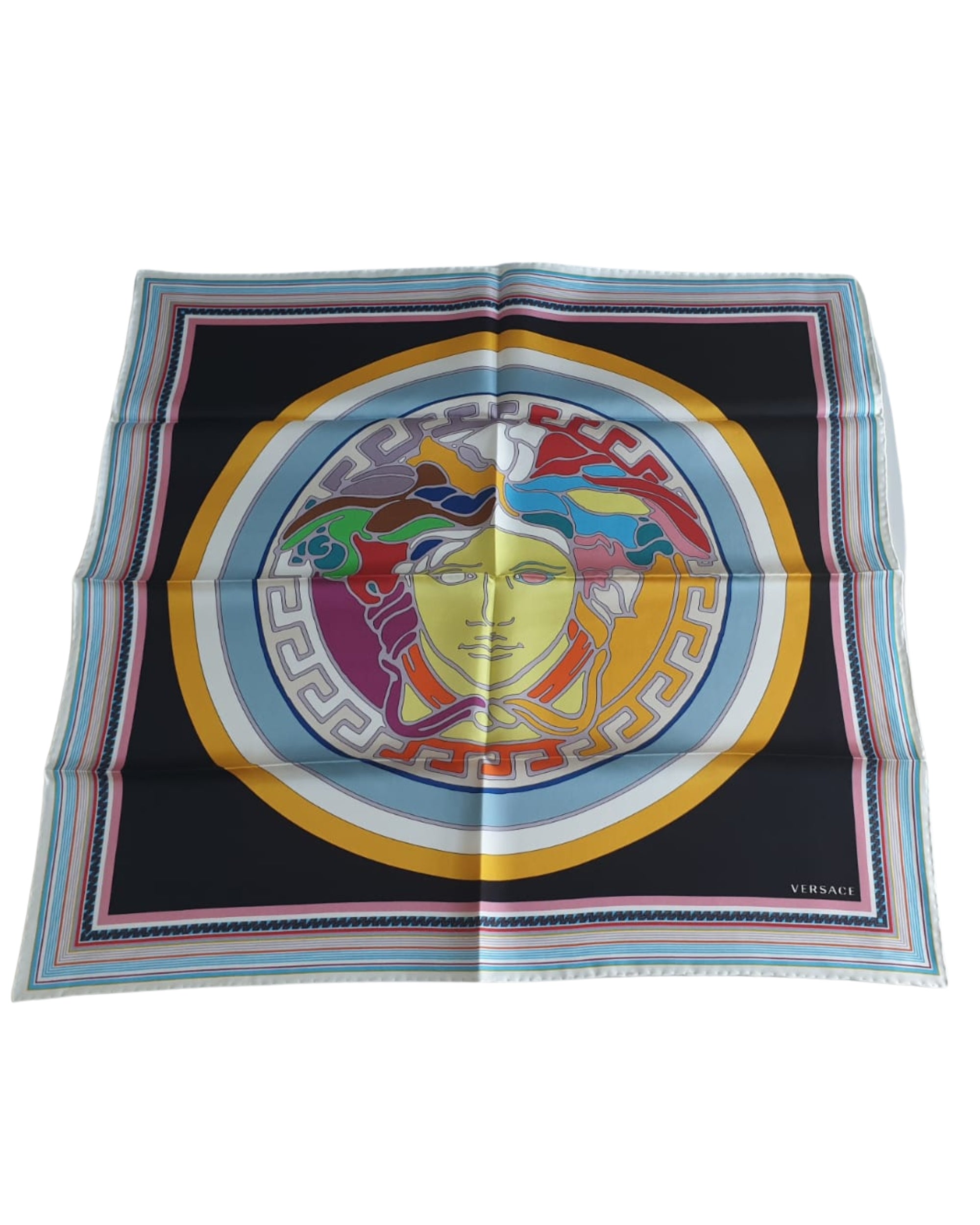 Versace Multicolored 100% Silk Scarf