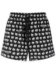 Moschino Swim Shorts with Teddy Bear Print Black