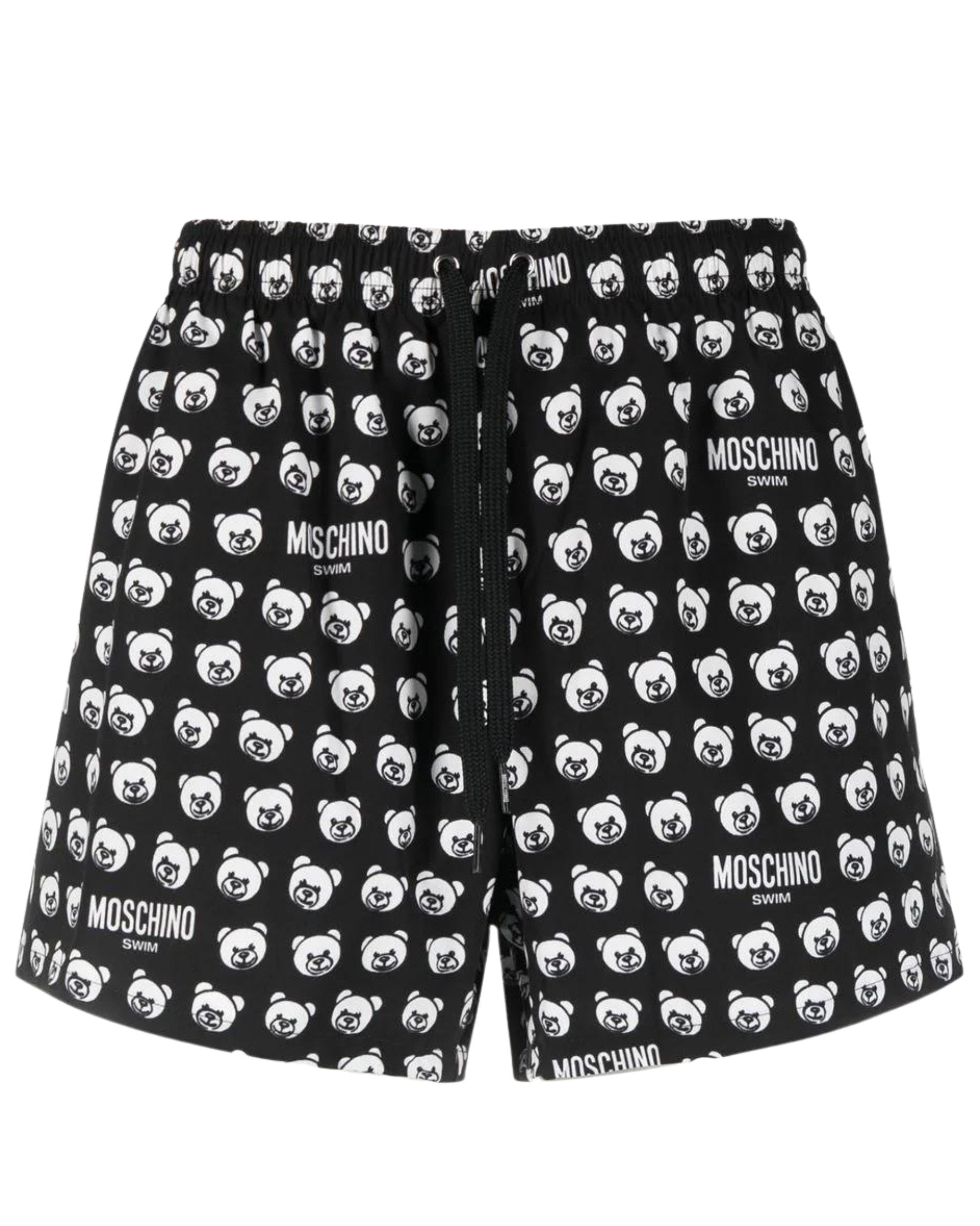 Moschino Swim Shorts with Teddy Bear Print Black