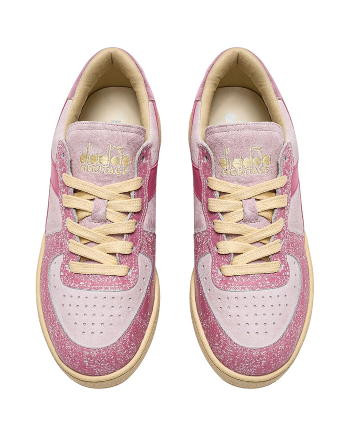 Diadora Heritage Sneakers MI Basket Low Pelle Rosa 6