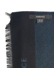 Versace Stole Pashmina Wool Blue