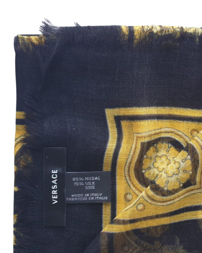 Versace Scarf Stole Pashmina 140x140 cm Black in Modal 3