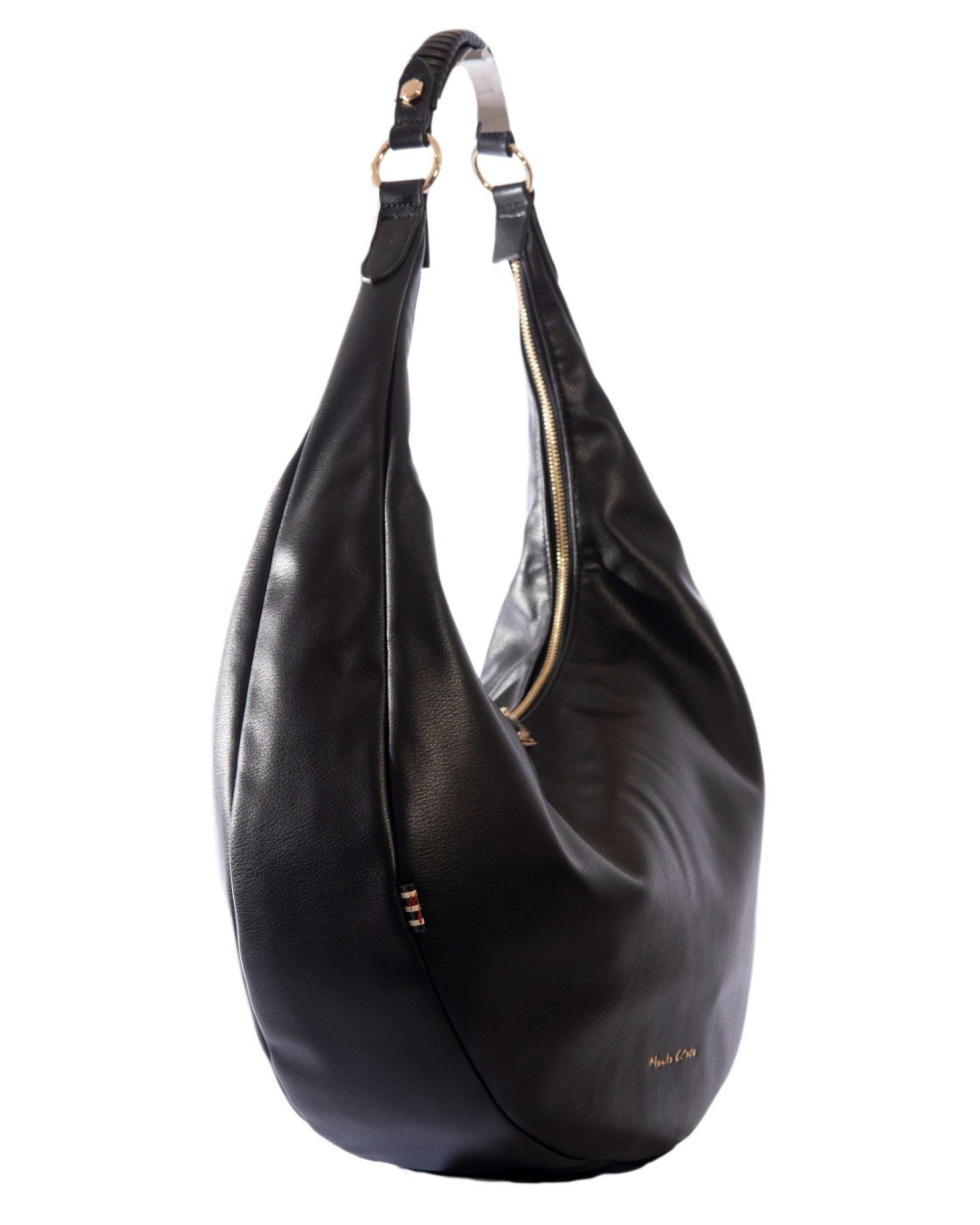 Manila Grace Large Capacity Shoulder Bag Eco-leather Black