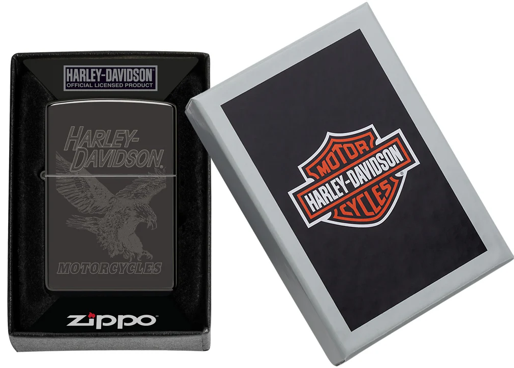 Zippo Refillable Windproof Made In Usa In Black Gift Box Unisex