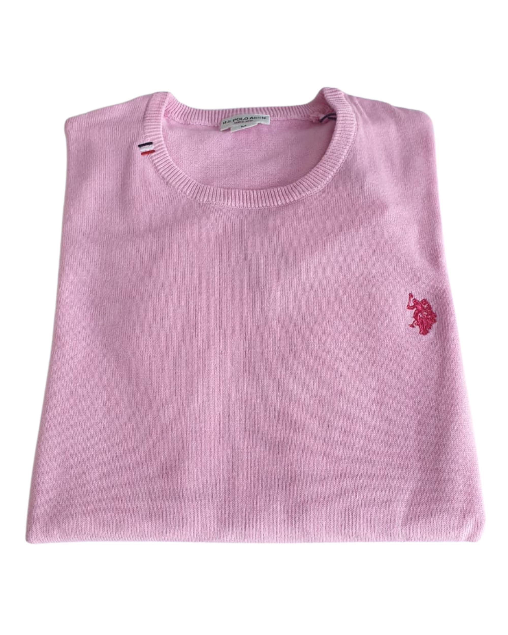 Us Polo Assn. Men's Pink Crewneck