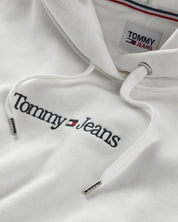 Tommy Jeans Felpa con Cappuccio Linear Serif Riciclato Beige