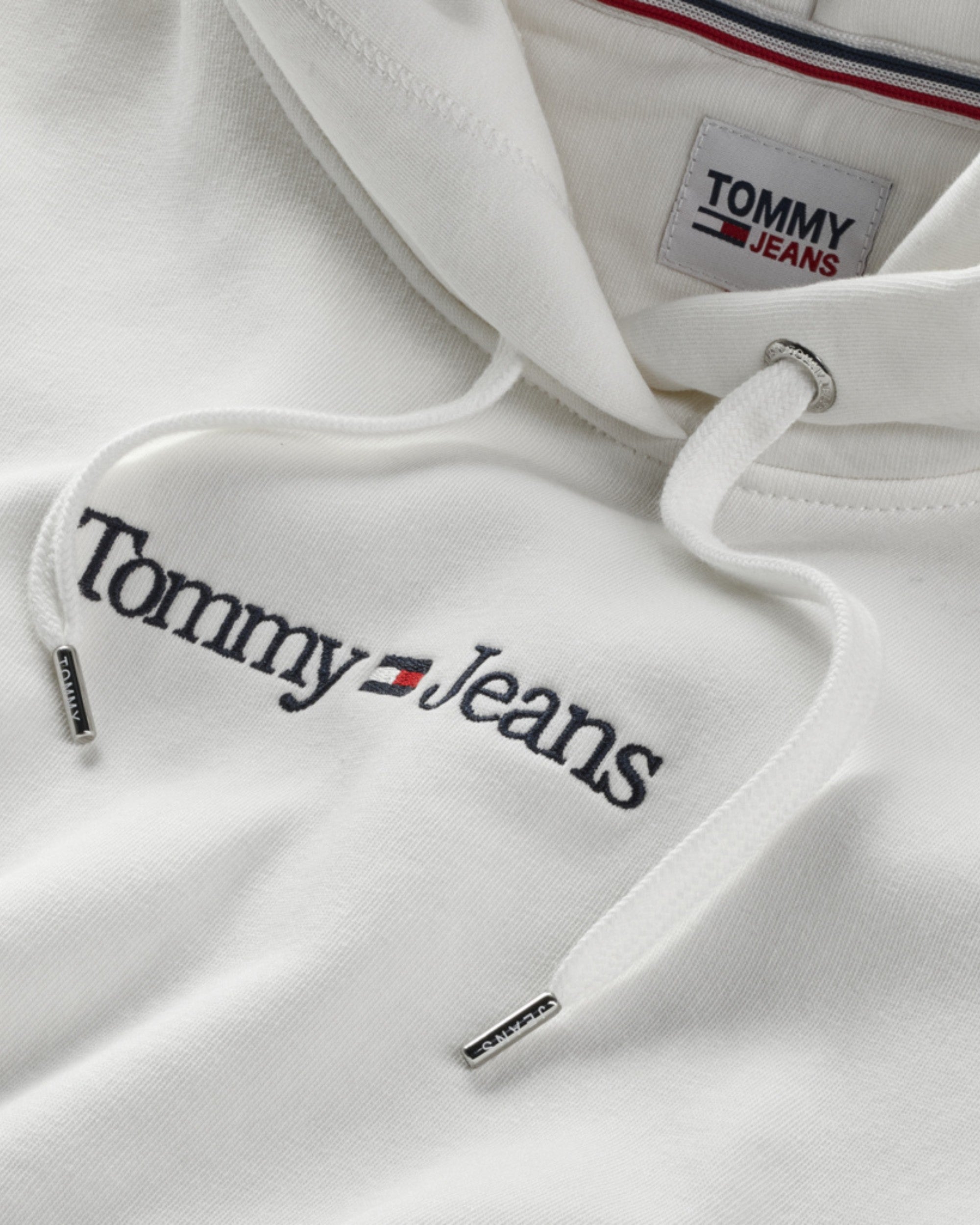 Tommy Jeans Linear Serif Recycled Hoodie Beige