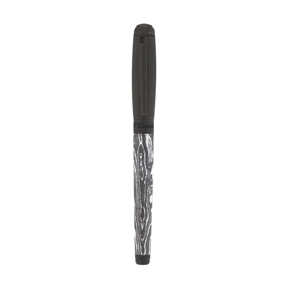 S.t.dupont biro penna roller fibra di carbonio Pvd lucido nero storm 14,8x1,5 cm 412395L