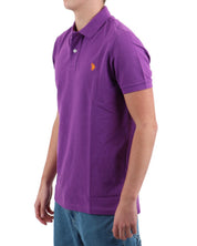 US Polo Assn. T-Shirt Logo Front and Back Cotton Purple