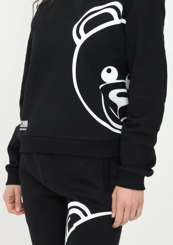 Moschino Underbear Crewneck Sweatshirt Underwear Bear Cotton Black