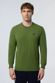 North Sails maglione misto cashmere GIROCOLLO LOGO ricamo finezza 12 699775 0446 salvia