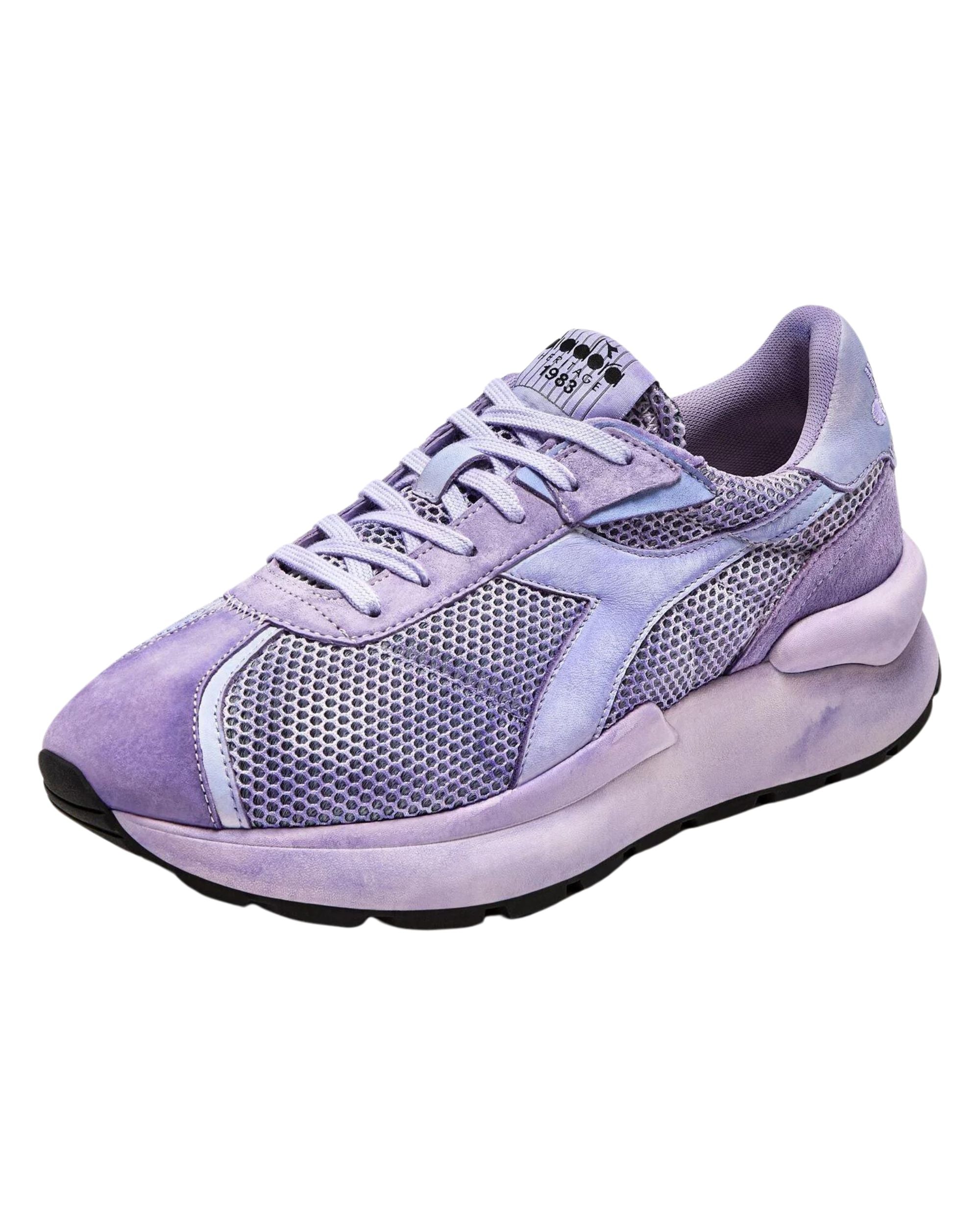 Diadora Heritage Mercury Elite Sneakers in Purple Tie-Dye Leather