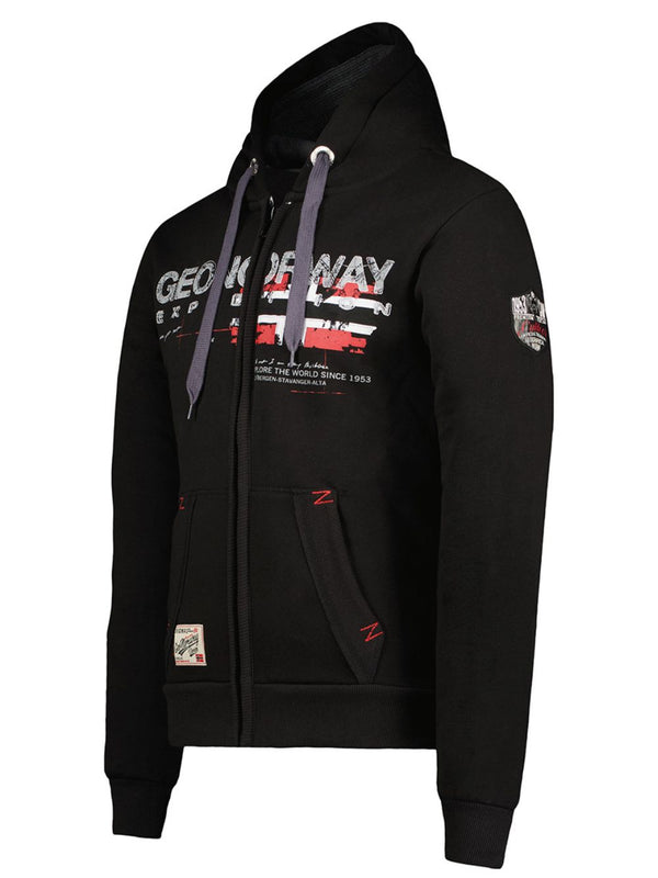 Geographical Norway Full Zip Hood Black Men-2