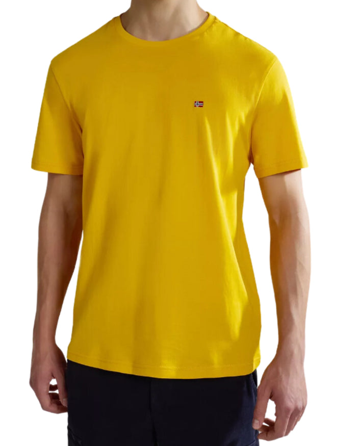Napapijri T-Shirt Salis Girocollo Cotone Giallo 4
