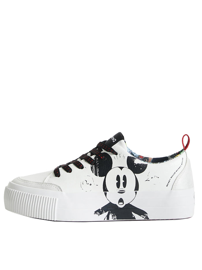 Desigual Sneakers Street Mickey Crack Bianco Donna 1