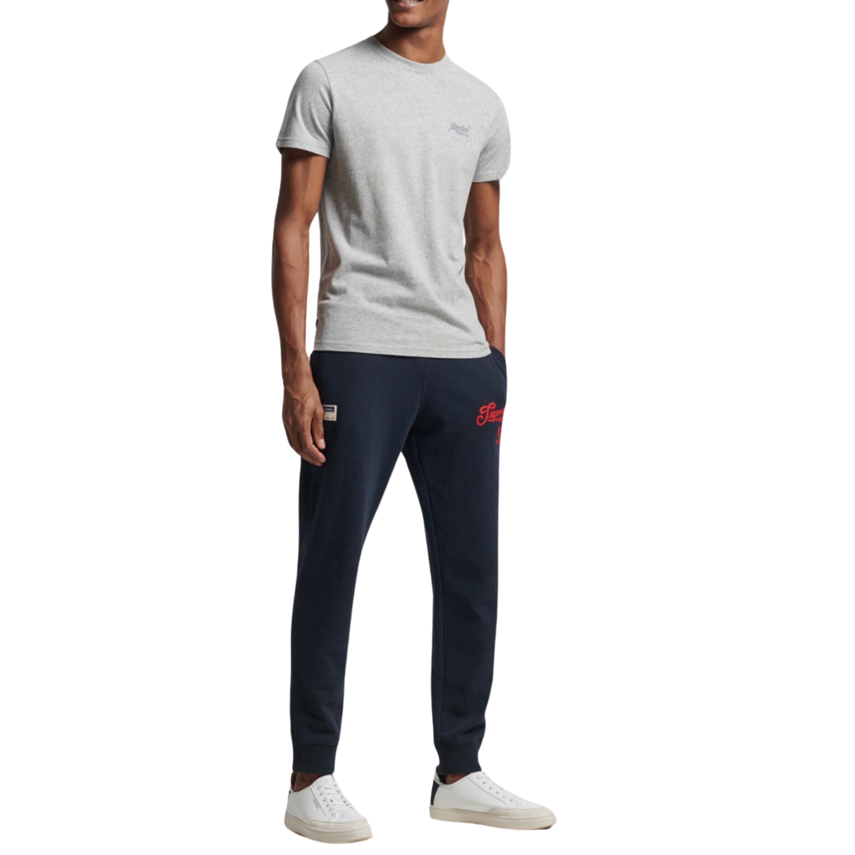 Superdry t-shirt men uomo logo ricamato essential emb stone