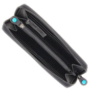 Gabs Portafoglio con portamonete e slot card con zip in Pelle Gmoney17 Bull Black Bordeaux Chianti