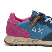 Sun68 Sneaker Casual Ally Vintage Pelle Tessuto Blu Navy Donna