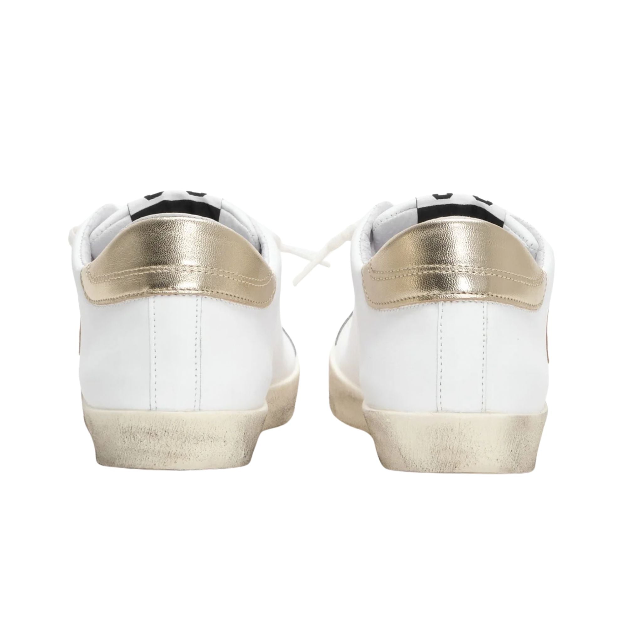 2Star Scarpe Bianco Sneakers Made in Italy artigianali Prime Star Pelle con dettagli Oro 4895