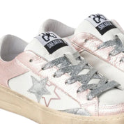 2Star Scarpe Sneakers Made in Italy artigianali ENJOY STAR Pelle donna Rosa Argento D5073