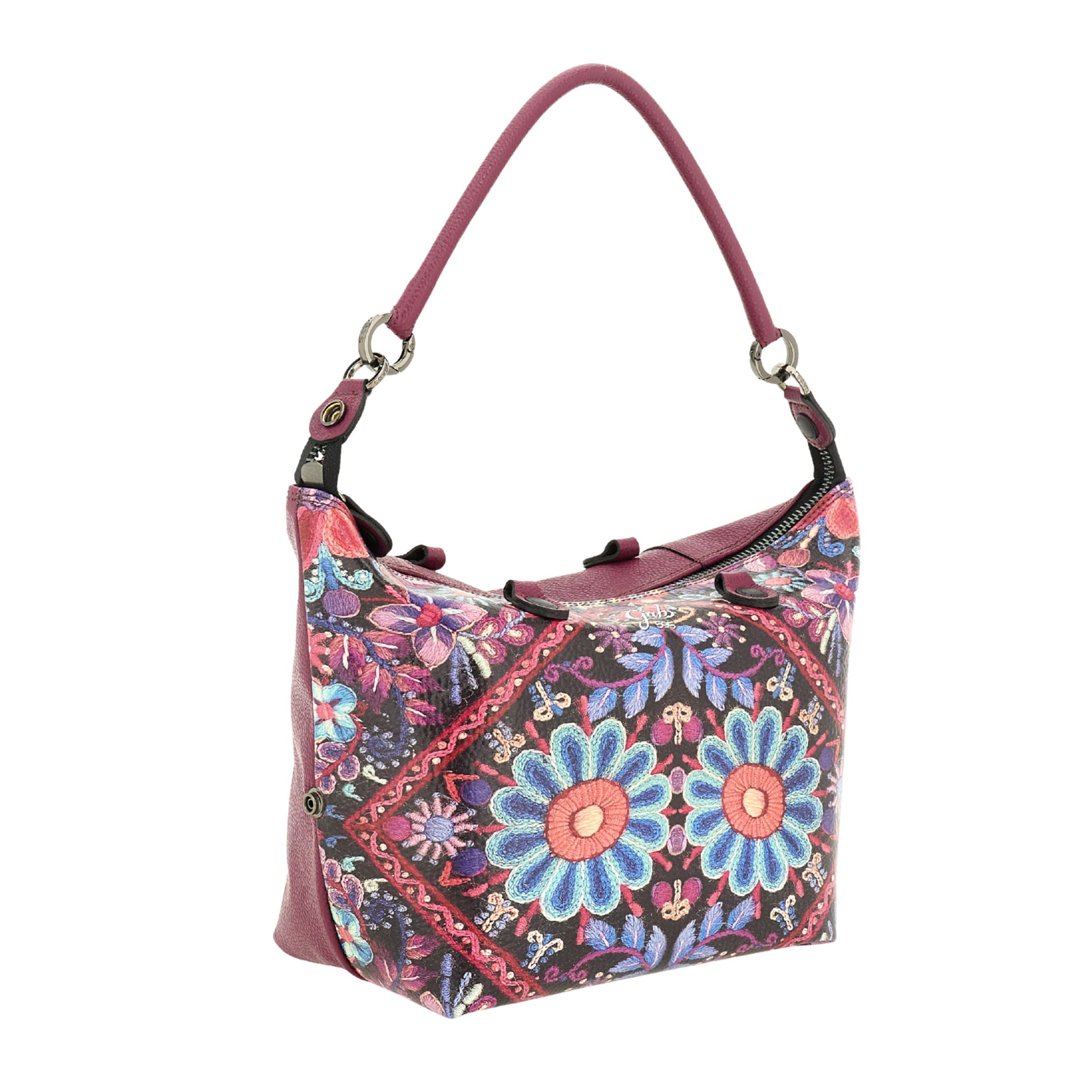 Gabs G3 Plus M Basic Borsa Zaino Trasformabile Hobo Shopper Tote Bauletto Pelle 595 Fiore Fucsia