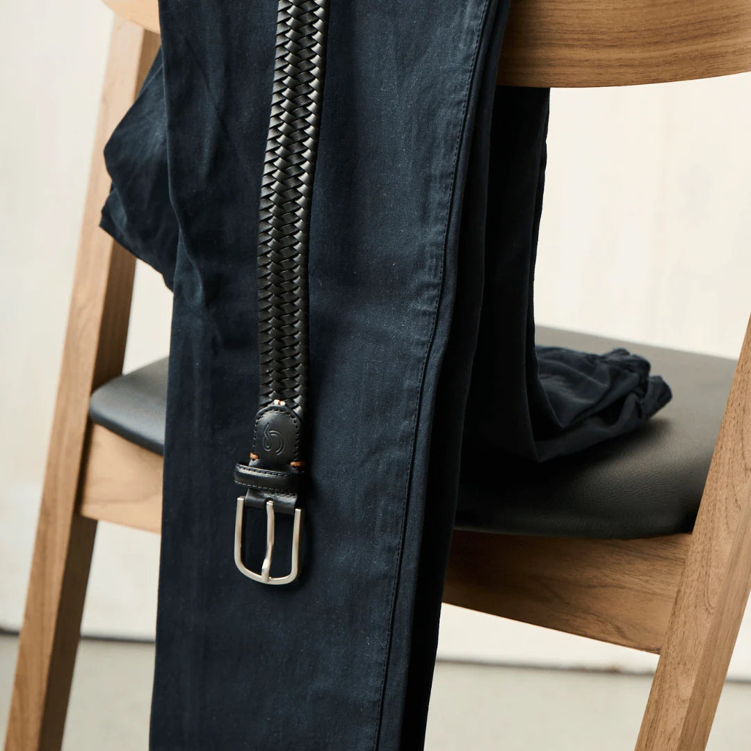 La Boucle cintura intrecciata pelle italiana intarsiata premium box regalo Milano nero