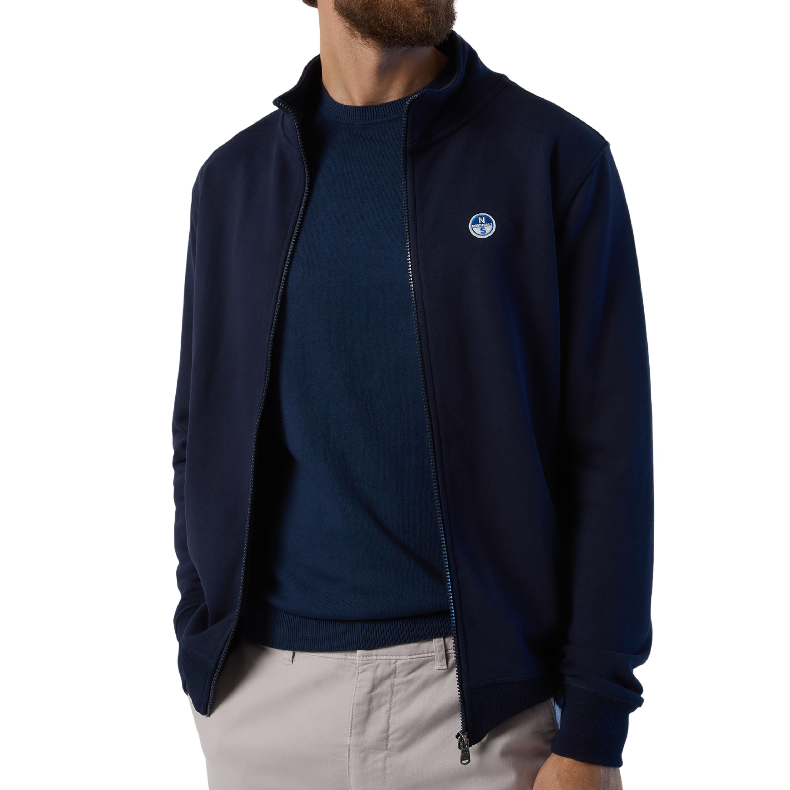 North Sails Felpa manica lunga BASIC FULL ZIP SWEATSHIRT blu navy 691221