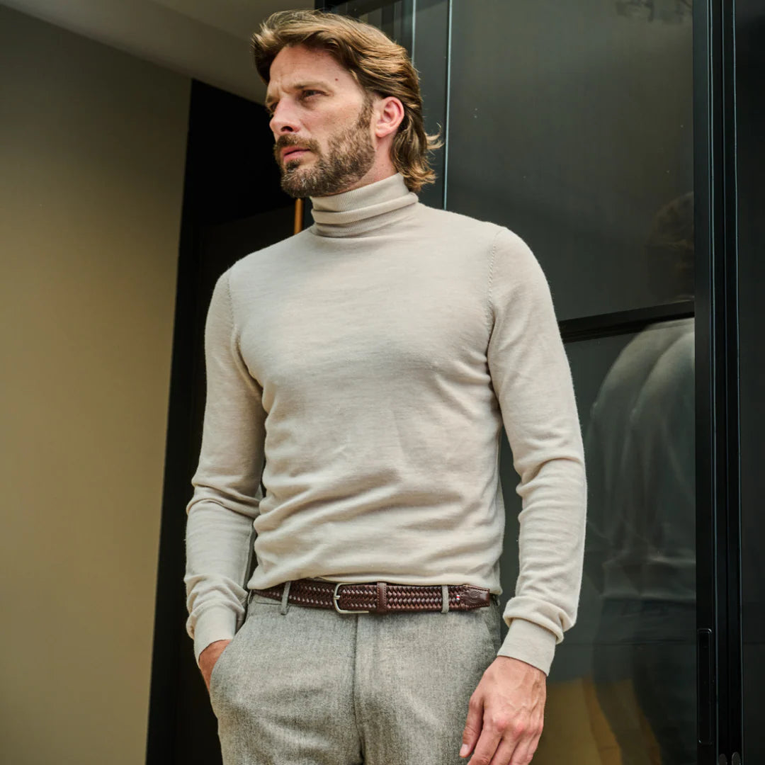 La Boucle cintura intrecciata pelle italiana intarsiata premium box regalo Roma marrone