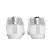 2Star Scarpe Sneakers Made in Italy artigianali PRIME STAR Pelle donna Bianco oro argento