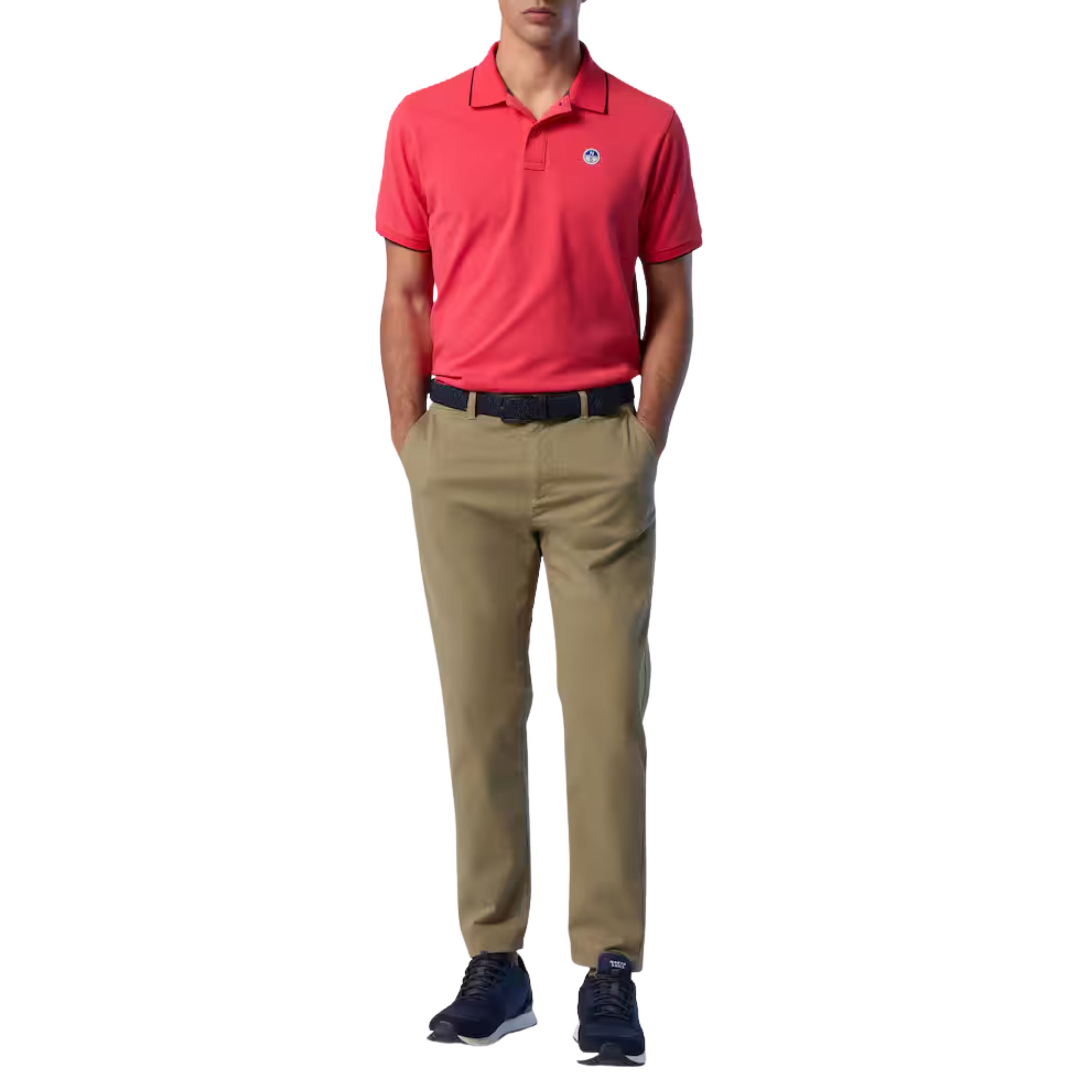 North Sails Polo maglia maglietta 692452 colletto rigato cotone biologico 0194