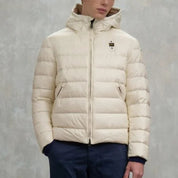 Blauer Giubbotto Piumino Corto Imbottito Acton Bianco Interno Beige Uomo