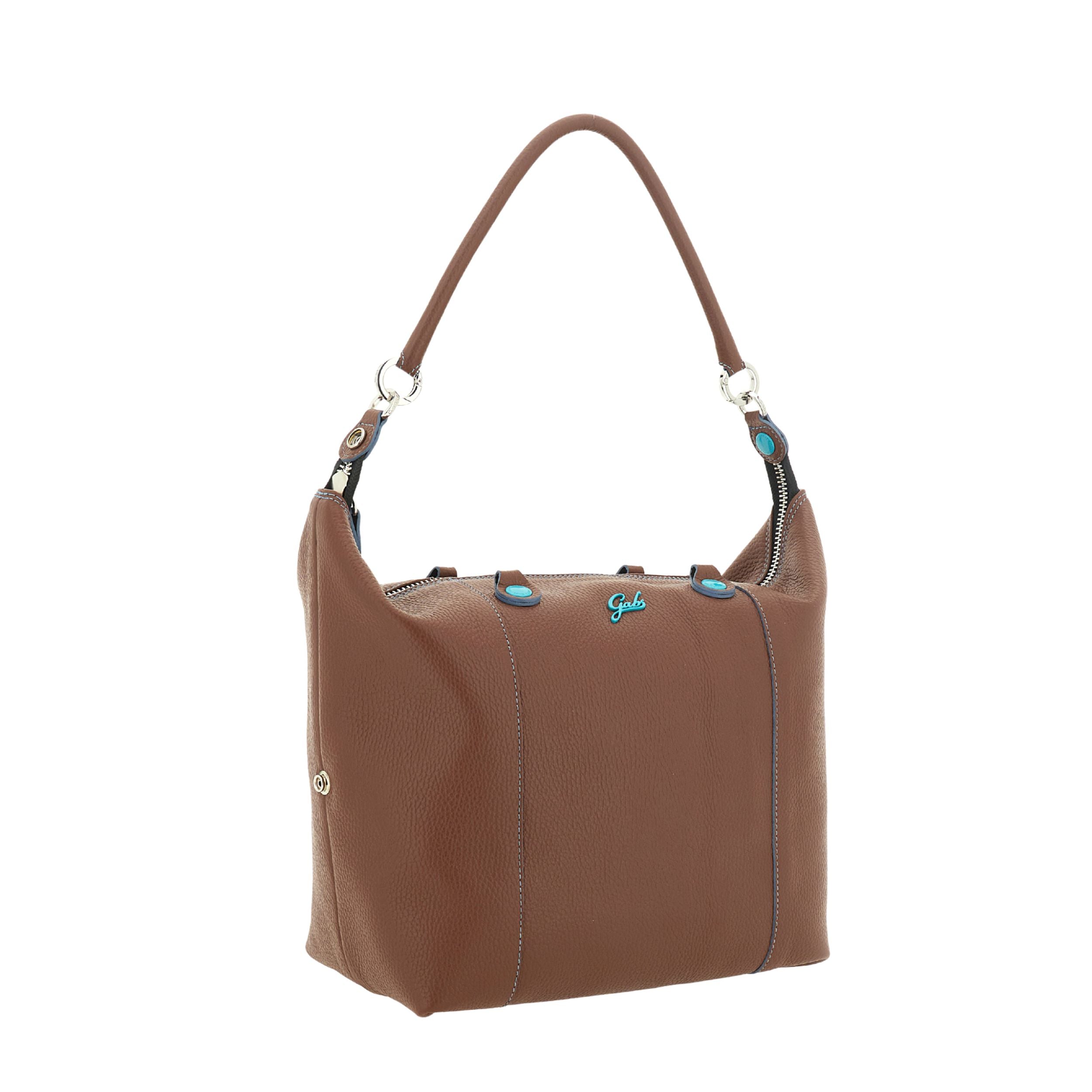 Gabs G3 Plus M Basic Borsa Zaino Trasformabile Hobo Shopper Tote Bauletto in Pelle Cuoio Scuro