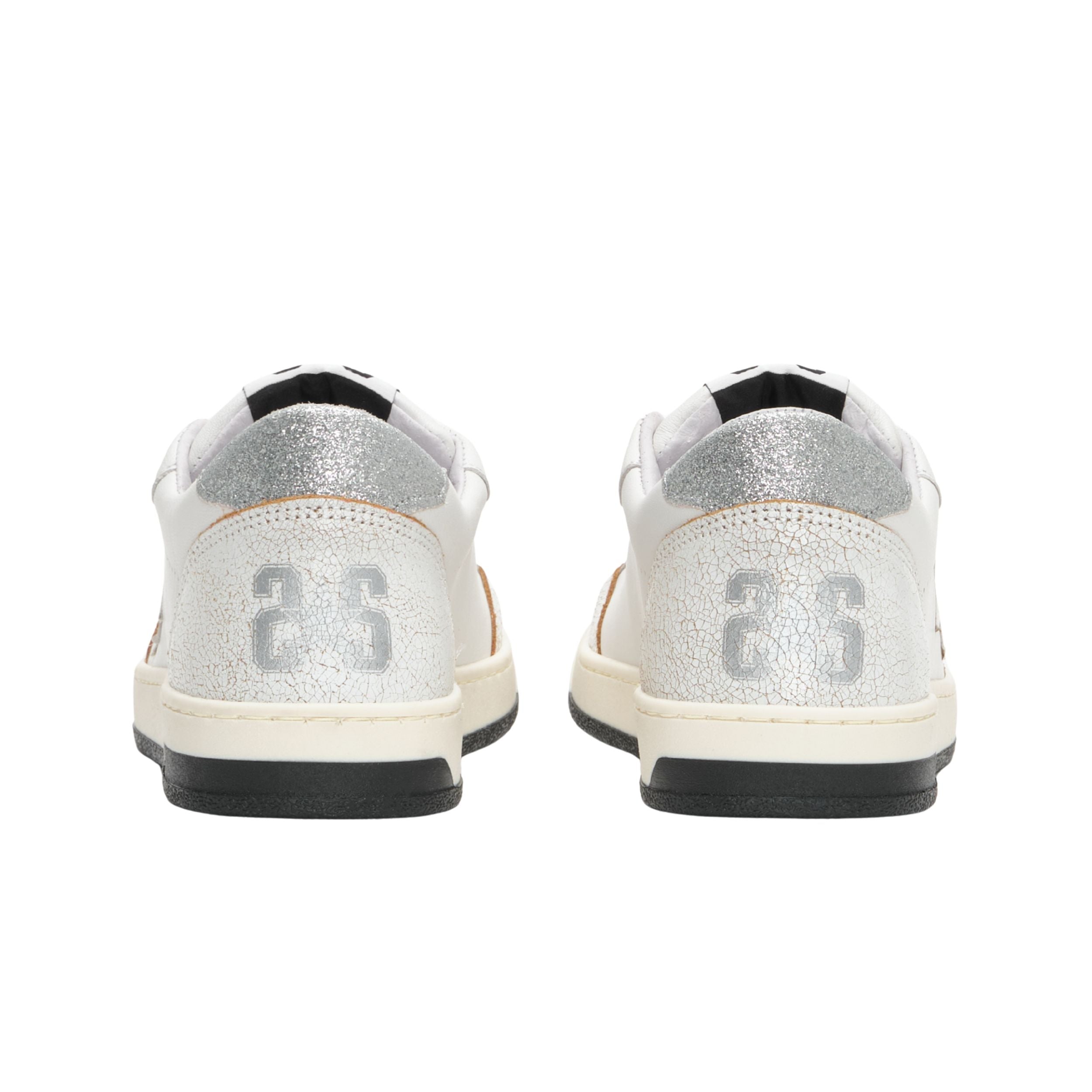 2Star Scarpe Sneakers Made in Italy artigianali Week Star Pelle Bianco Argento