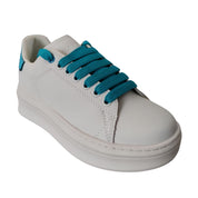 Gaelle Sneakers Scarpe Addict Tomaia in Pelle Bianco Tacco verde menta