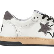 2Star Scarpe Sneakers Made in Italy artigianali Week Star Pelle Bianco Nero Uomo 5056