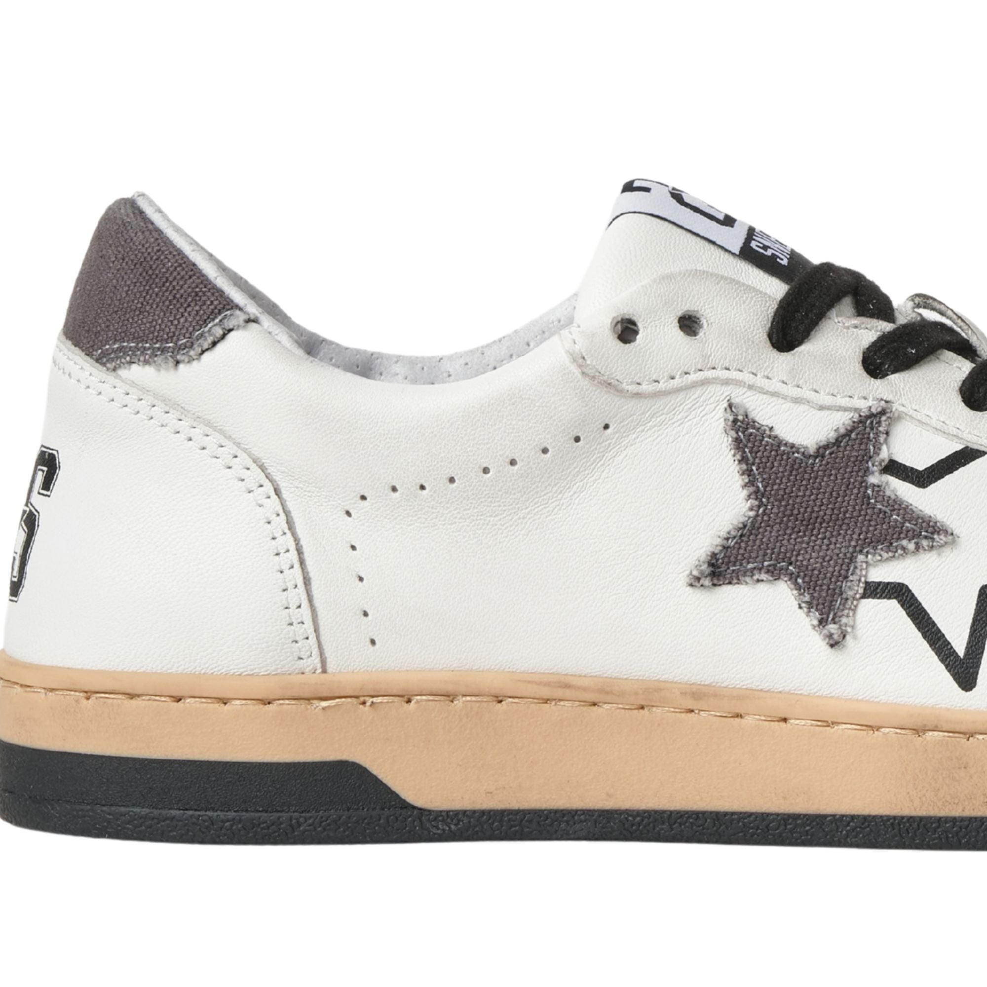 2Star Scarpe Sneakers Made in Italy artigianali Week Star Pelle Bianco Nero Uomo 5056