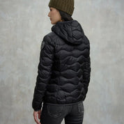 Blauer Giubbino Corto Imbottito Camelia Nero Interno Beige Donna