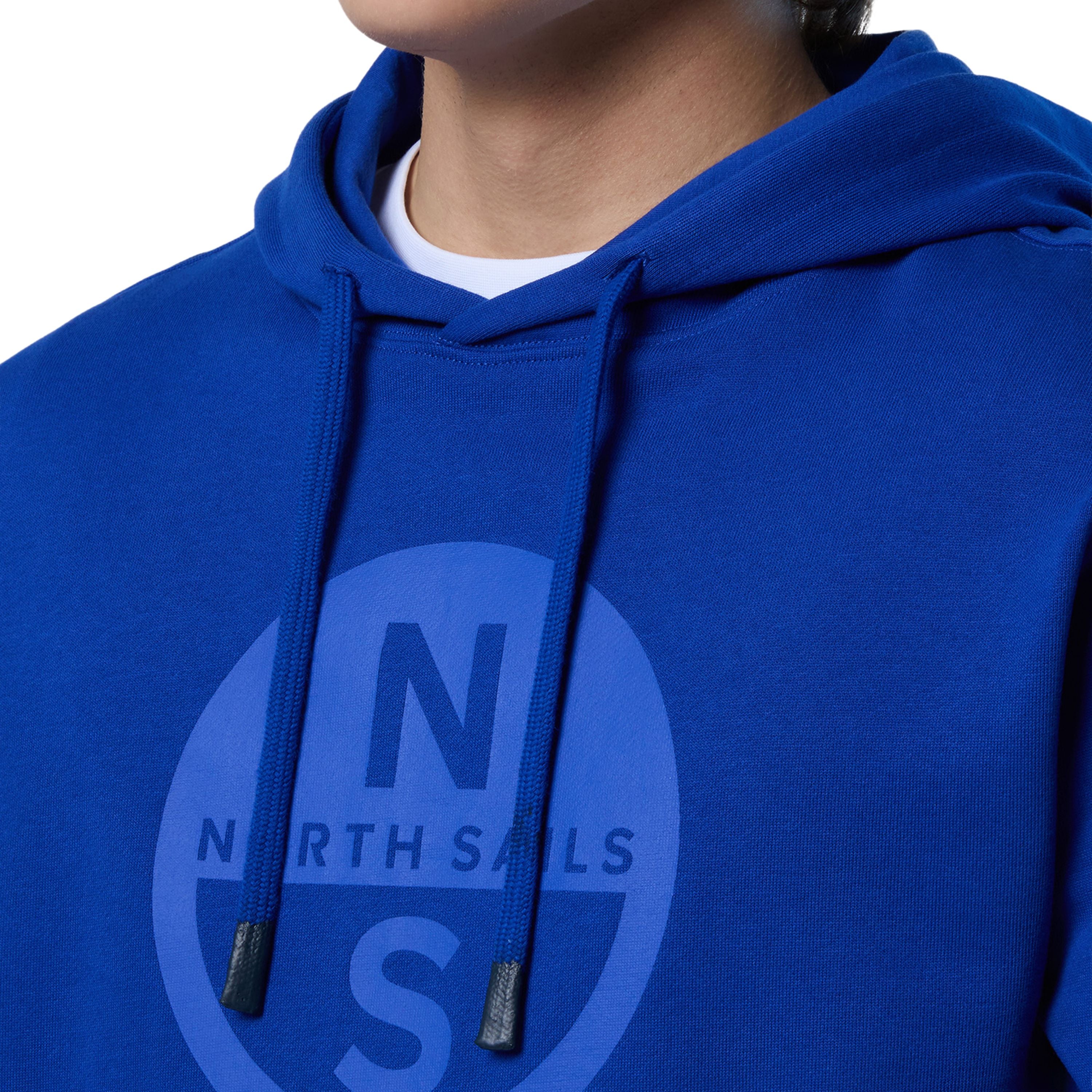 North Sails Felpa manica lunga girocollo Hoodie SWEATSHIRT Big Logo 691223 blu