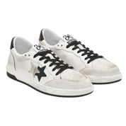 2Star Scarpe Sneakers Made in Italy artigianali Week Star Pelle Bianco Nero Donna